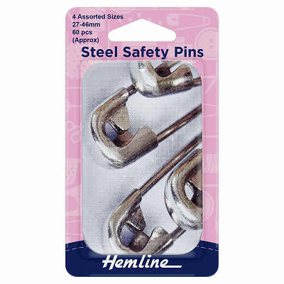 H410.PT Safety Pins: Assorted Sizes in Tin: 60 Pieces 